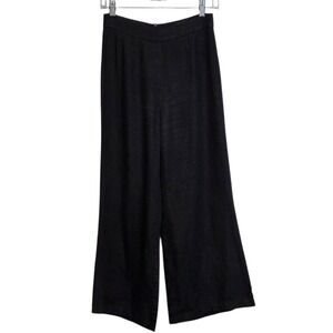 Saiko Wide Leg Linen Pants Womens XS Black Crop High Rise Minimalist Quiet Luxe